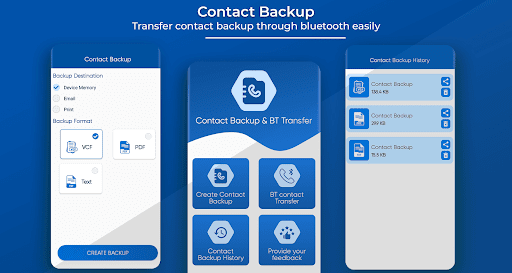 Android application Contacts backup and transfer screenshort