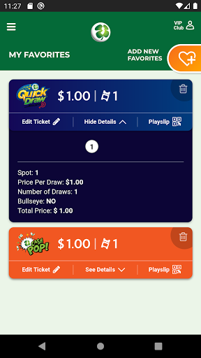Android application New Jersey Lottery screenshort