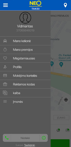 Android application NEO taksi screenshort