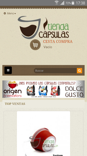 Android application Tienda Cápsulas - Comprar Café screenshort