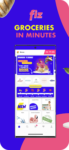 Android application Fiz - Groceries in minutes screenshort