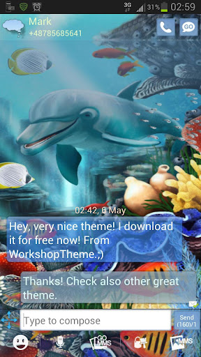 Sea Fish Theme GO SMS Pro Screen 2