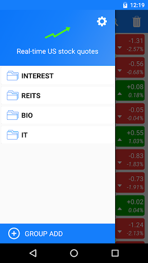 Real-time US stock quotes Screen 2