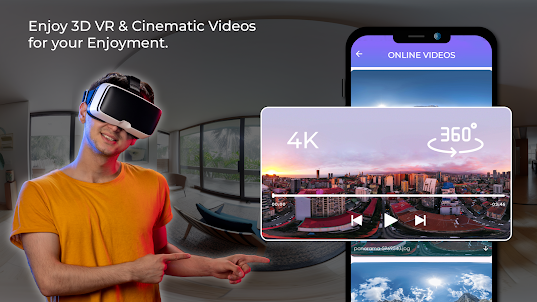 Leitor VR 360 para vídeos VR