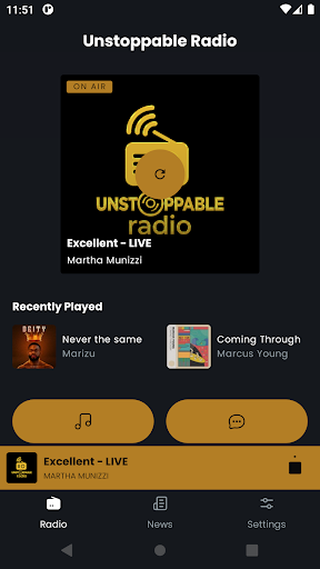 Android application Unstoppable Radio screenshort