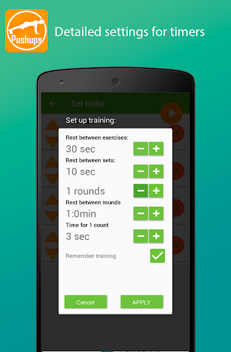 Screenshot of My Pushups workout