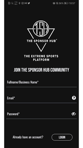 Android application The Sponsor Hub screenshort