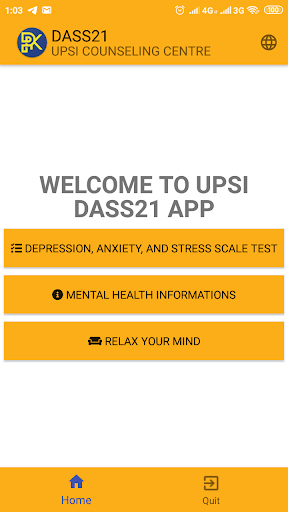 Android application UPSI DASS21 screenshort