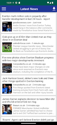 Android application Everton Latest News 24/7 screenshort