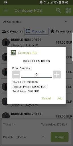 Cointopay POS Screen 2