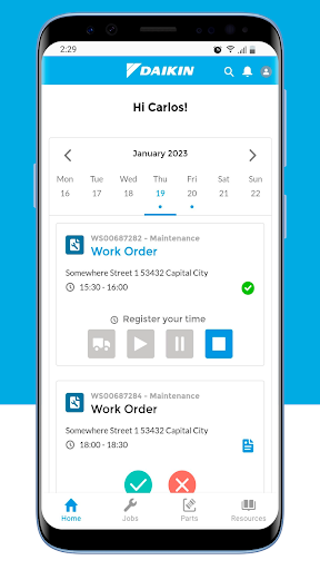 Android application Daikin Service Manager (DSM) screenshort