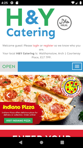 Android application H & Y Catering screenshort