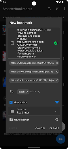 Screenshot of Smarter Bookmarks