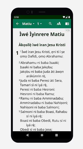 Android application Yoruba Contemporary Bible screenshort