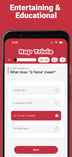Rap Trivia Screen 3