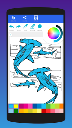 Shark Attack Coloring Book Screen 2