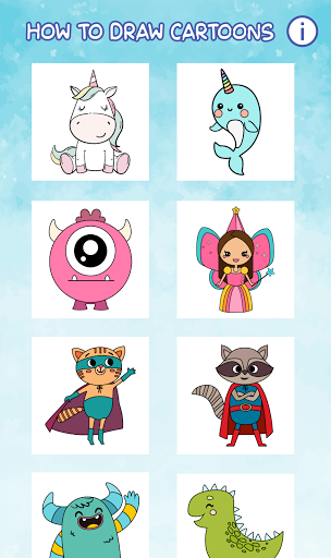 Android application How To Draw Cartoons screenshort