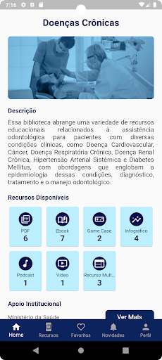 Android application Odontologia e Doenças Crônicas screenshort