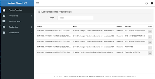 Android application Diário de Classe Digital screenshort