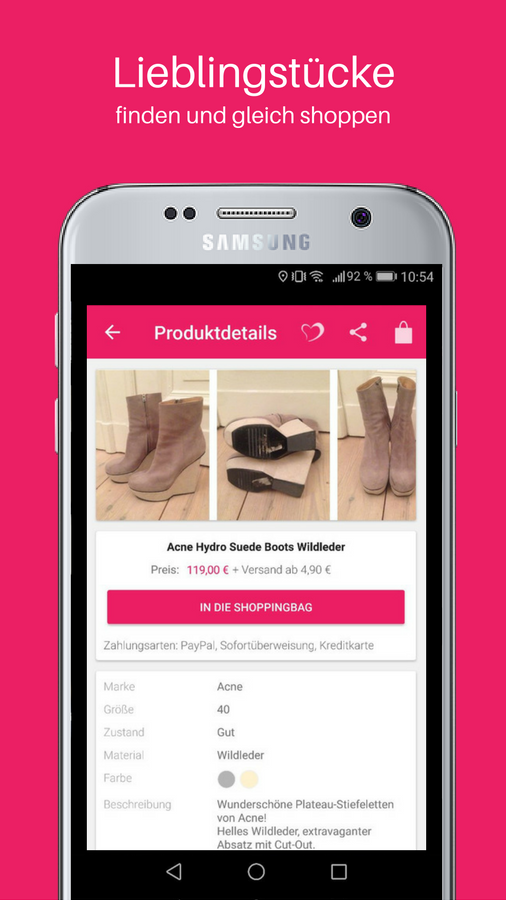 Android application Mädchenflohmarkt - besser als Mode Kleinanzeigen screenshort