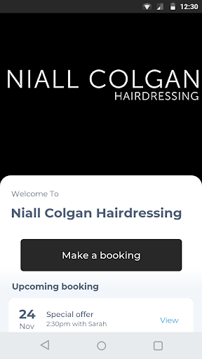 Android application Niall Colgan Hairdressing screenshort