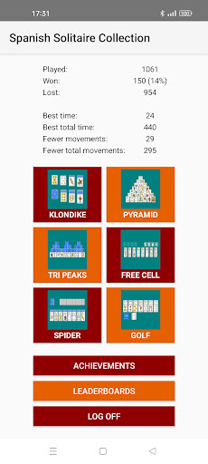 Android application Spanish Solitaire Collection screenshort