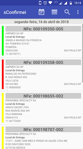 Android application SConfirmei TMS screenshort