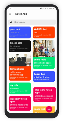 Android application Notes App screenshort