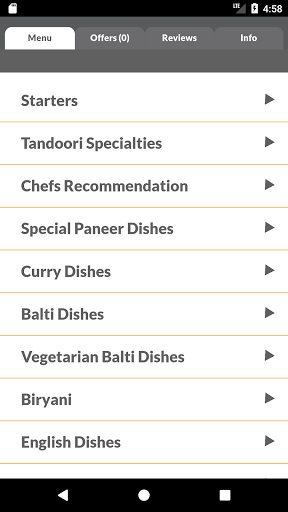 Droitwich Tandoori Delivery Screen 2