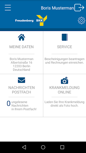 BKK Freudenberg Service - App Screen 2