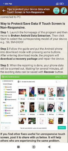 Touch Screen Problem Help Tips Screen 2
