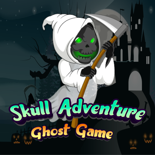Skull adventure ghost game logo