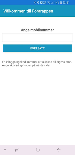 Android application Förarappen screenshort