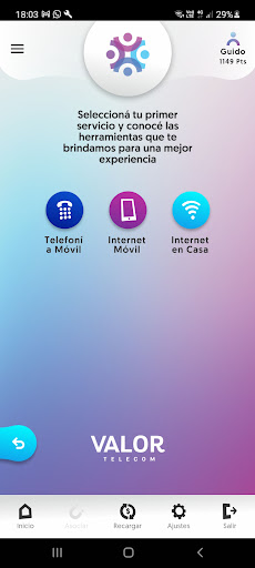 Valor Telecom Screen 3