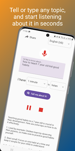 Android application Quick AudioBook - Listen AI screenshort