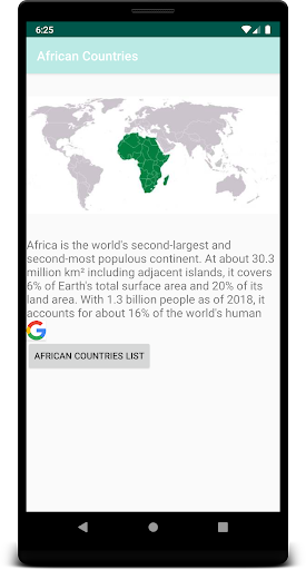 Android application African Countries screenshort
