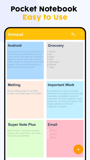 Android application Text Notes Manager - Save Text screenshort