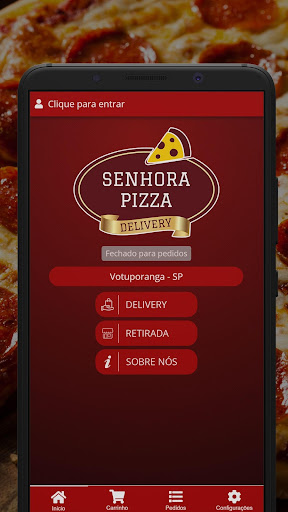 Android application Senhora Pizza Delivery screenshort
