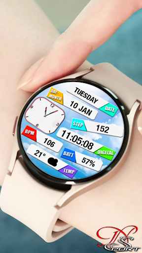 [N-SPORT147] White Watch Face Screen 2