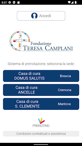 Android application Prenoting Fond.Teresa Camplani screenshort