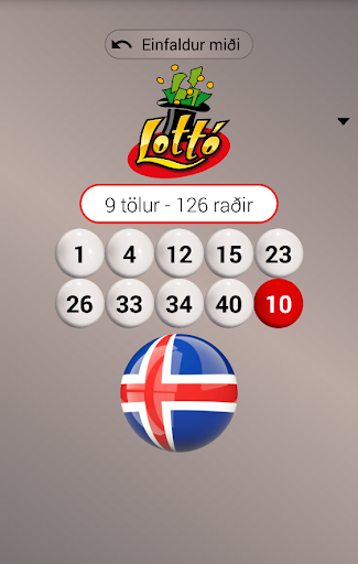 Lotto Ísland Pro: Reiknirit Screen 2