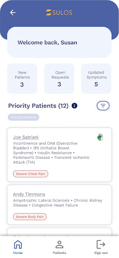 Android application Sulos Care screenshort