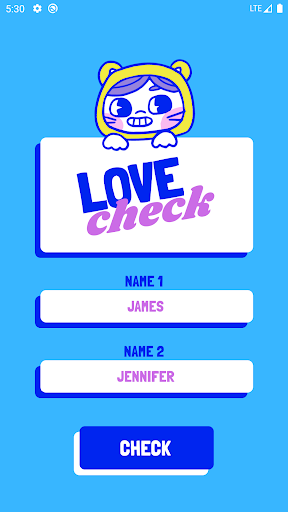 Android application Love Test by Names screenshort