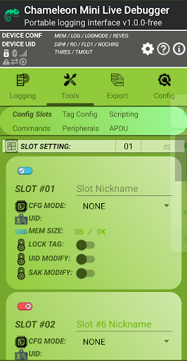 Android application Chameleon Mini Live Debugger ( screenshort