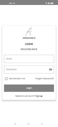 Android application Artauction.io screenshort