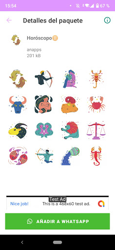 Android application Horoscope sticker screenshort
