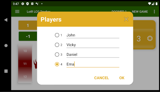 Lotr LCG Tracker Screen 2