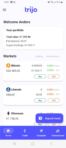 Android application Trijo screenshort