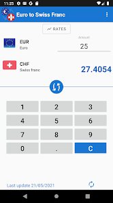 Captura 1 Euro a franco suizo android
