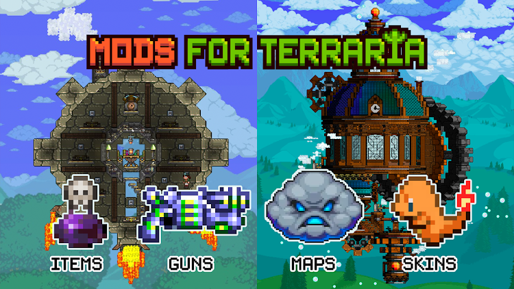 Mods for Terraria - Map n Skin - 1.7 - (Android)